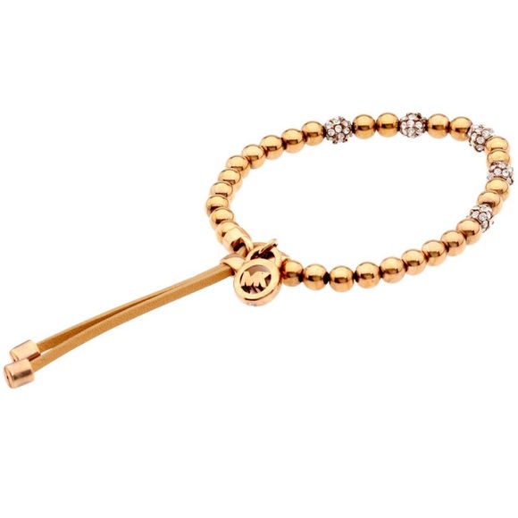 Michael Kors Accessories - MICHAEL KORS • Brilliance Rose Gold Bead Stretch Bracelet